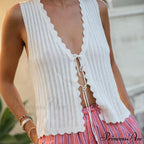 Open Front Knitted Short Top