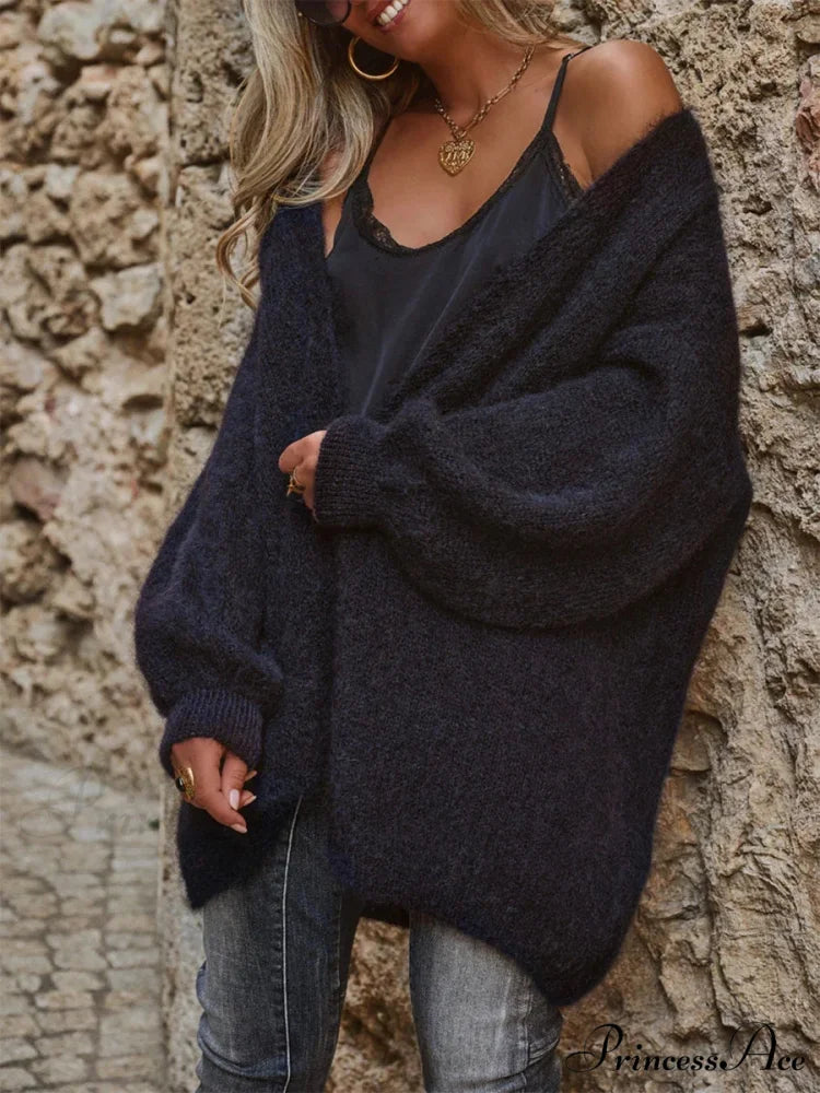 Open Front Soft Long Sleeve Knit Cardigan