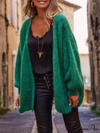 Open Front Soft Long Sleeve Knit Cardigan