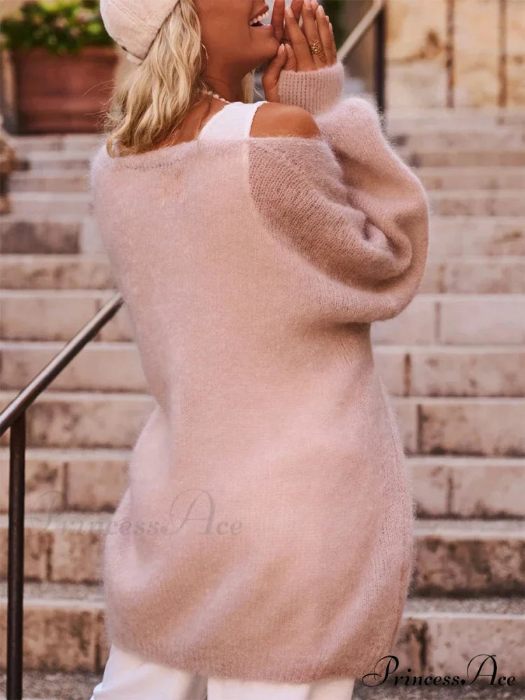 Open Front Soft Long Sleeve Knit Cardigan