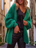 Open Front Soft Long Sleeve Knit Cardigan