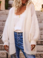 Open Front Soft Long Sleeve Knit Cardigan