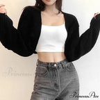 Open Front Solid Color Cropped Casual Bolero Shrug Cardigan