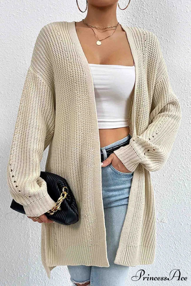 Open Mid-Length Front Cardigan