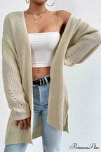 Open Mid-Length Front Cardigan