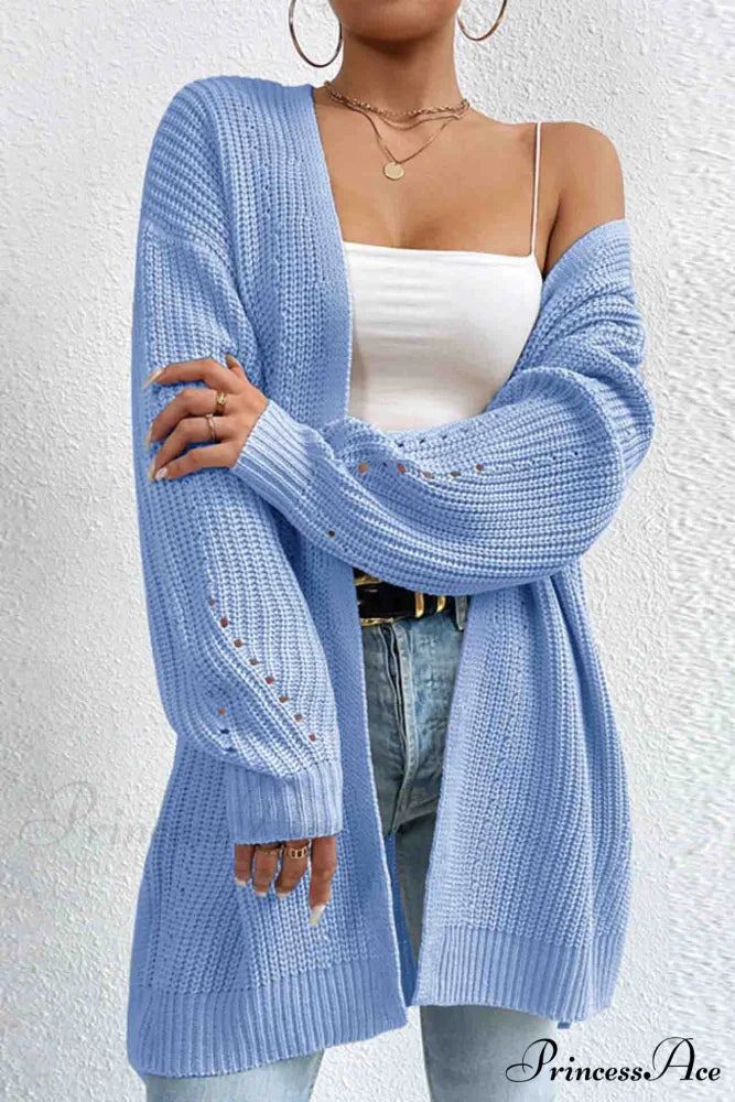 Open Mid-Length Front Cardigan