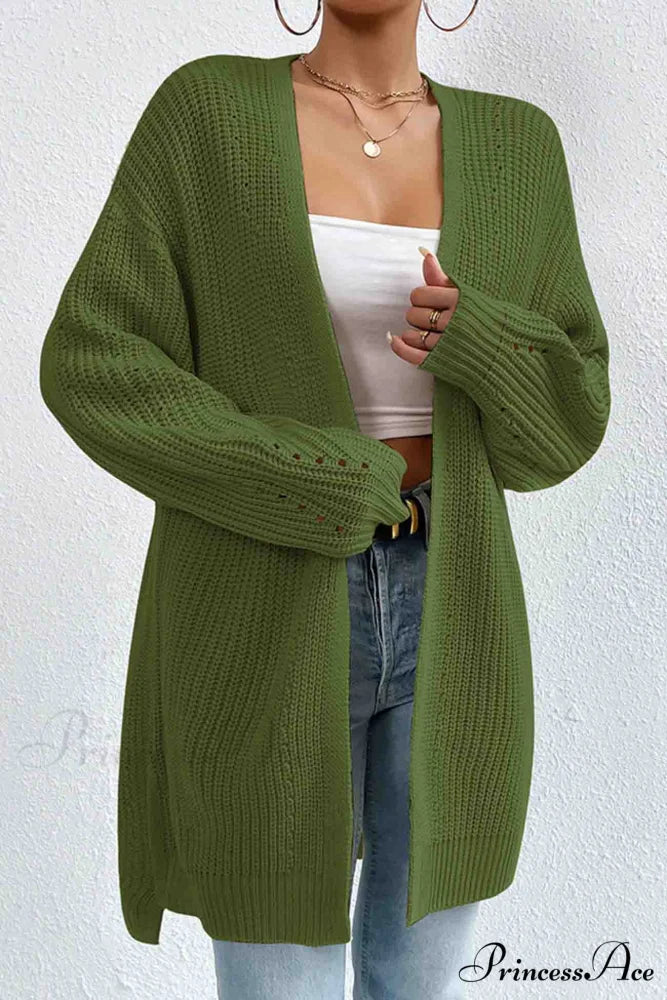 Open Mid-Length Front Cardigan