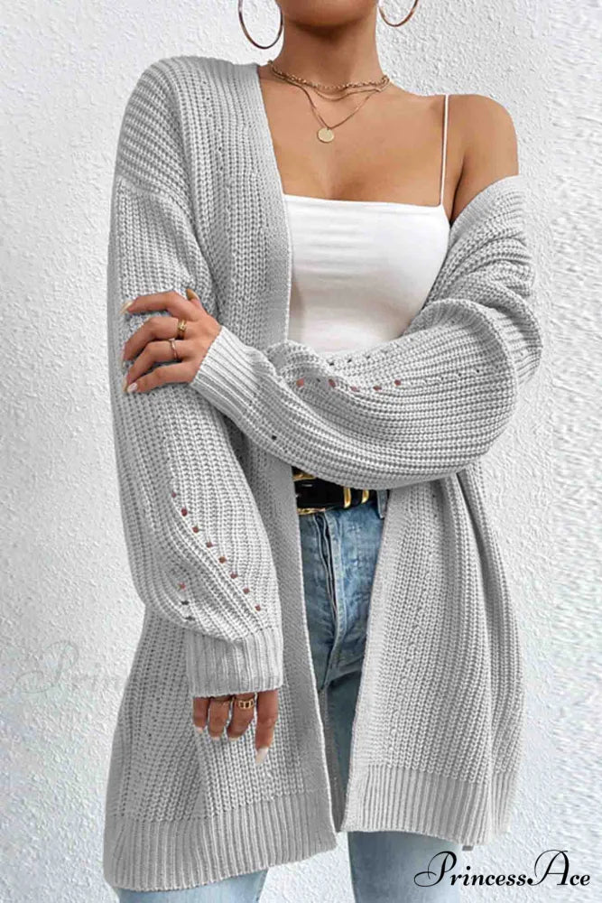 Open Mid-Length Front Cardigan