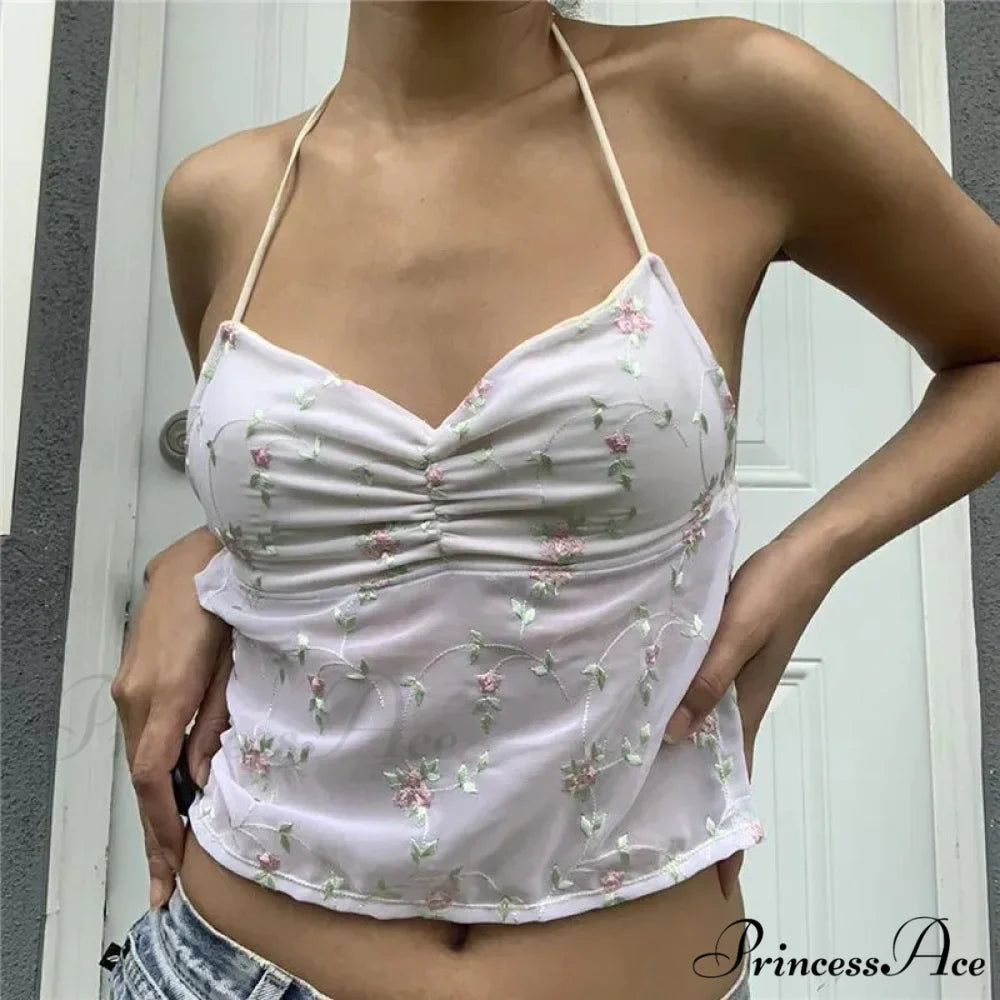 Open Tie-Up Halter Crop Top