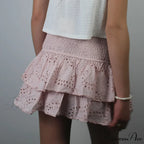 Openwork Tiered Frilly Skirt