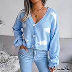 Opposing Hues V-Neck Woven Knit Cardigan