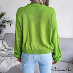 Opposing Hues V-Neck Woven Knit Cardigan