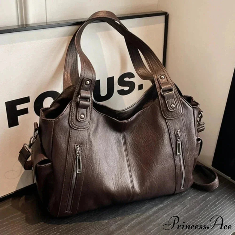 Opposing Shade Premium Zipper Shoulder Bag