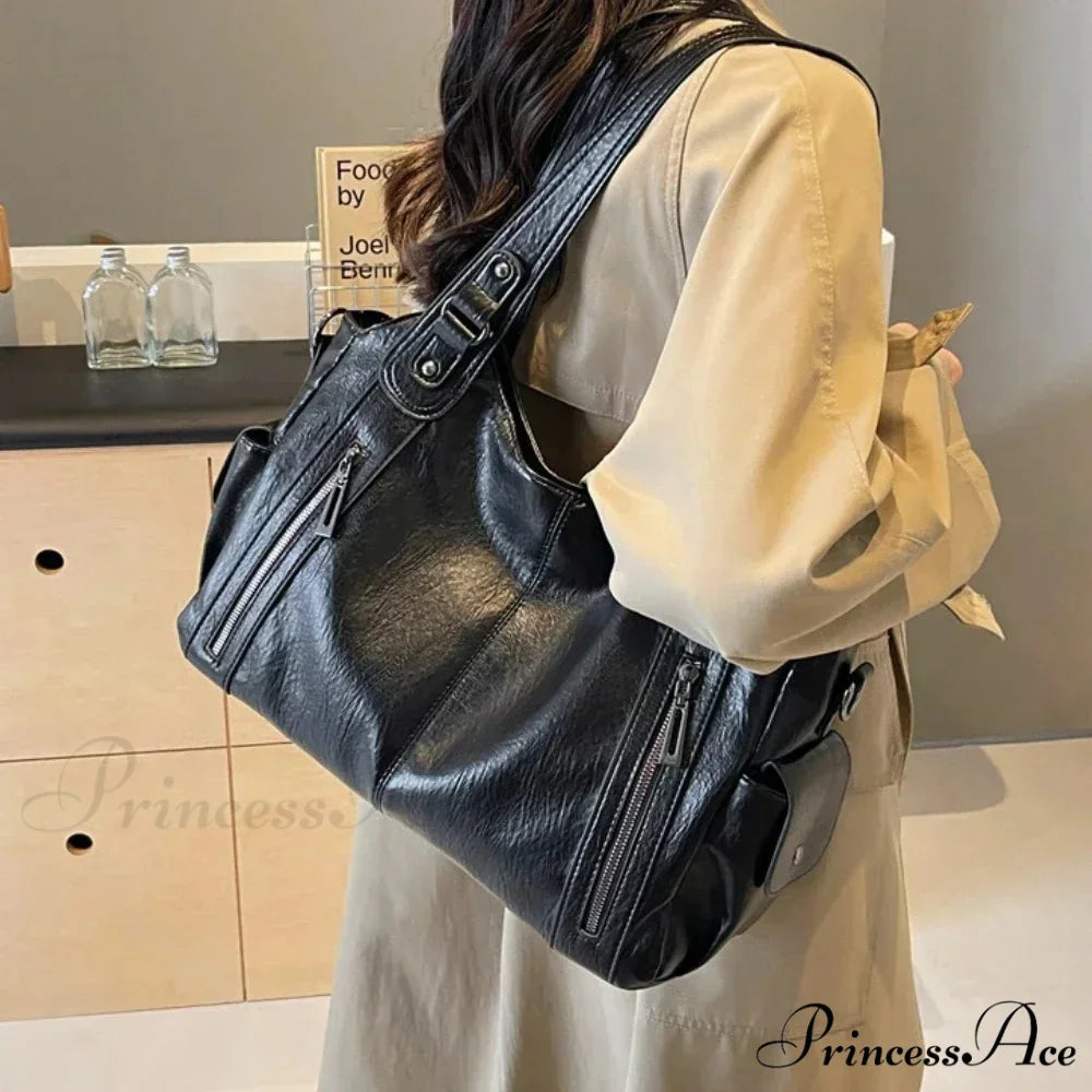 Opposing Shade Premium Zipper Shoulder Bag