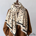 Opulent Creature Pattern Fall Cashmere Scarf