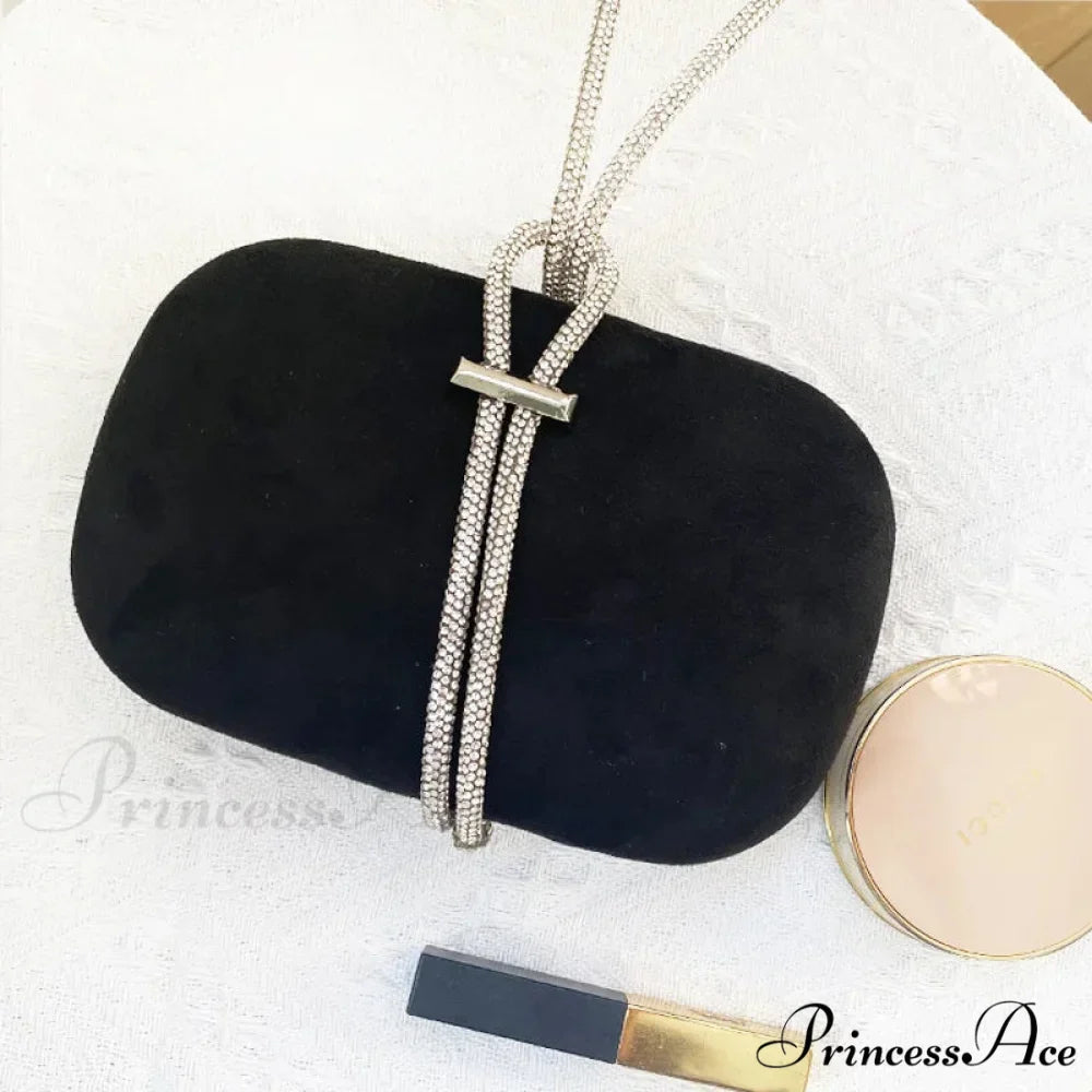 Opulent Crimson Velvet Gem Handle Evening Wedding Tote Handbag