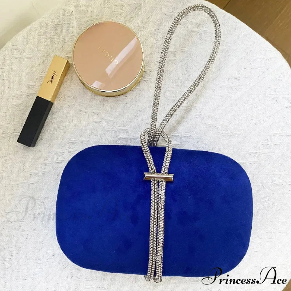 Opulent Crimson Velvet Gem Handle Evening Wedding Tote Handbag