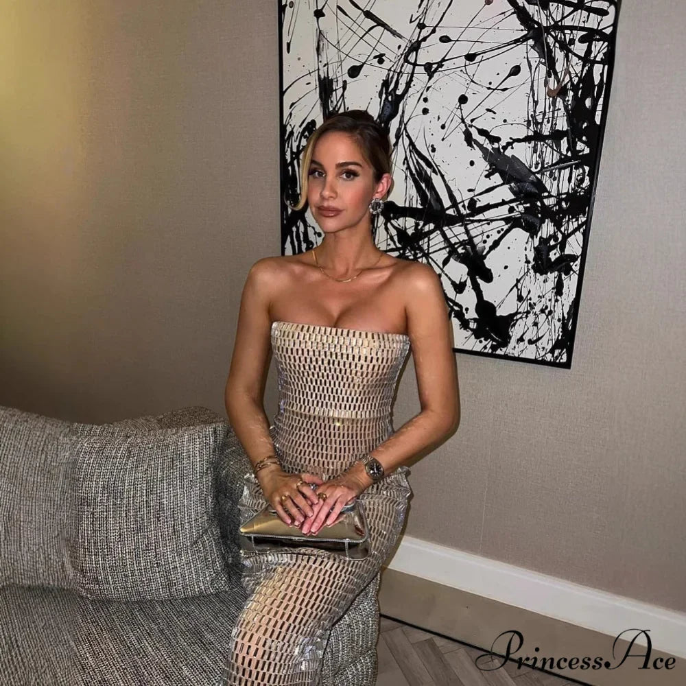 Opulent Crystal Bandage Celebration Gown