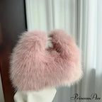 Opulent Faux Fur Plush Evening Clutch Crossbody Handbag