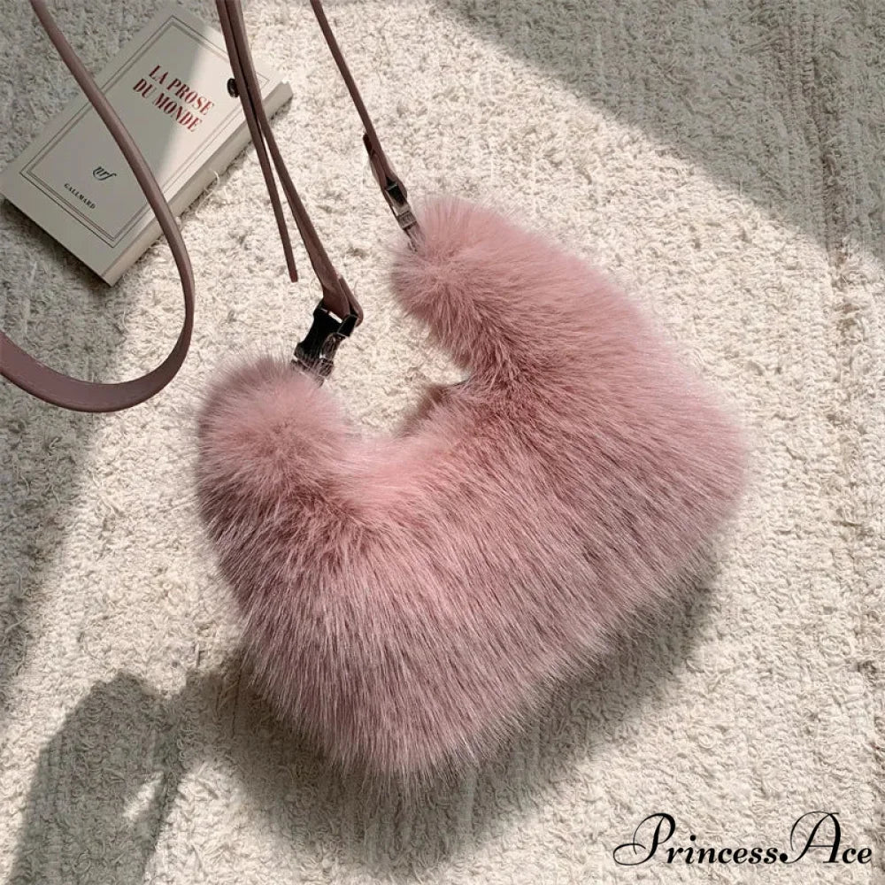 Opulent Faux Fur Plush Evening Clutch Crossbody Handbag