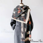 Opulent Feline Pattern Cashmere Cozy Scarf
