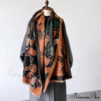 Opulent Feline Pattern Cashmere Cozy Scarf