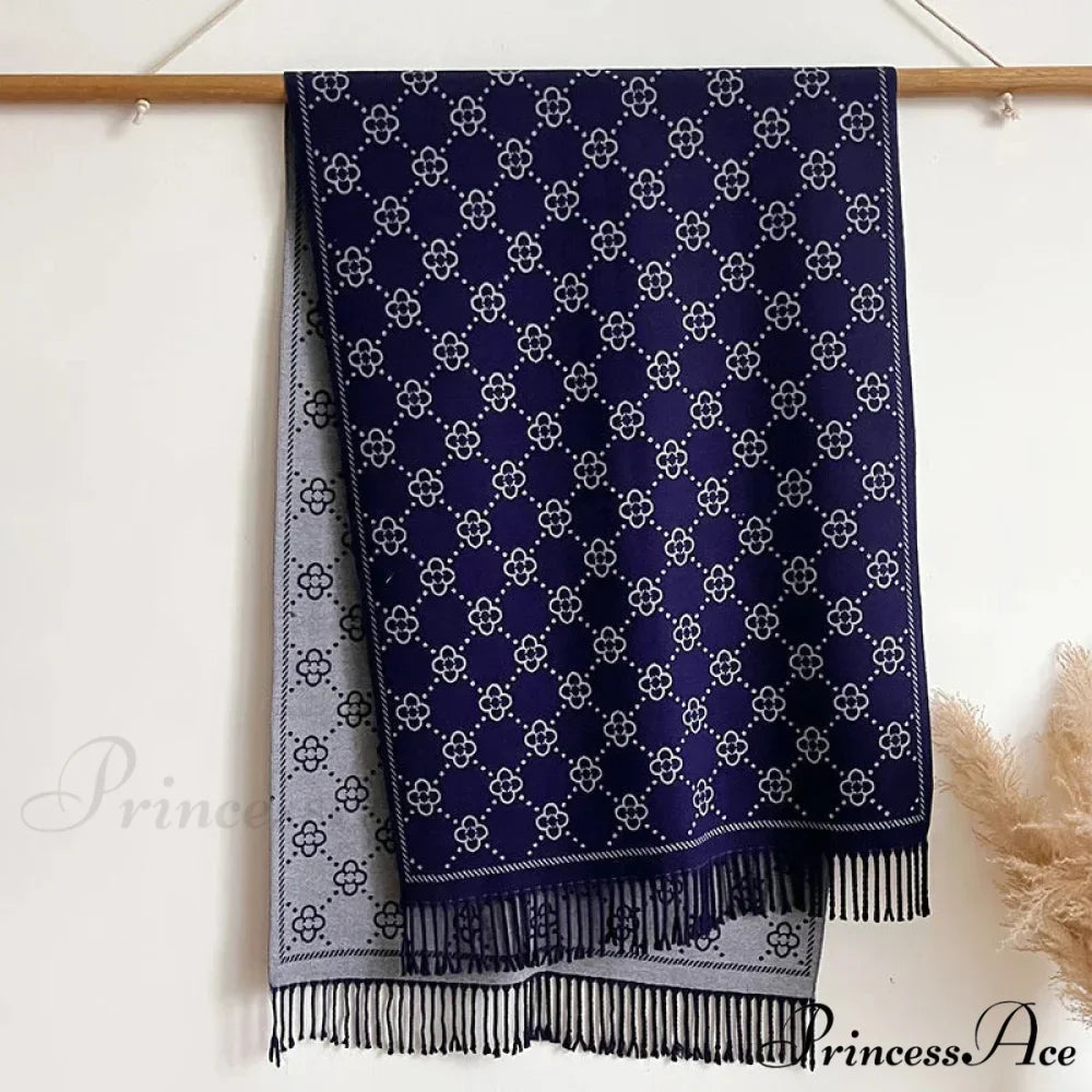 Opulent Flowery Cashmere Winter Scarf