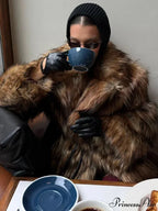 Opulent Fox Garment Lengthy Overcoat