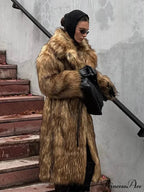 Opulent Fox Garment Lengthy Overcoat