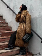 Opulent Fox Garment Lengthy Overcoat