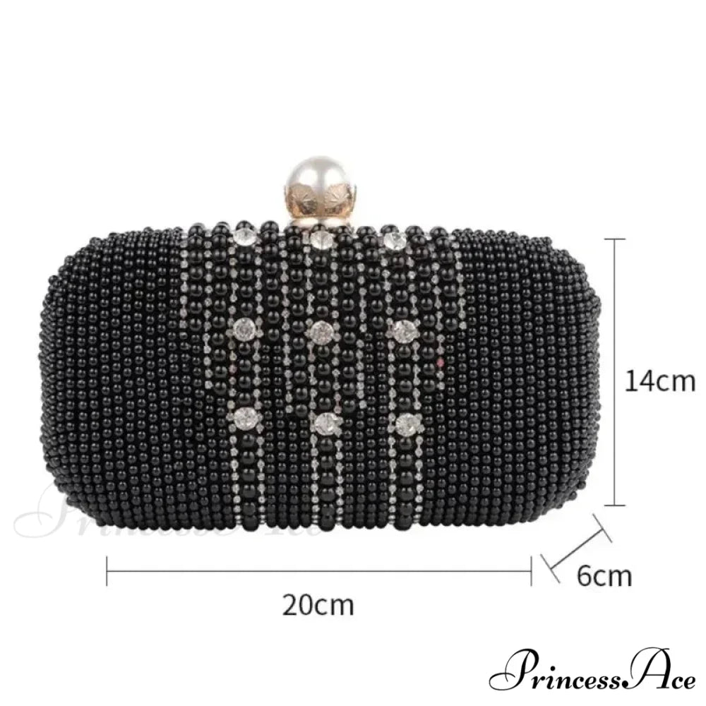 Opulent Gemstone Pearl Beaded Evening Clutch