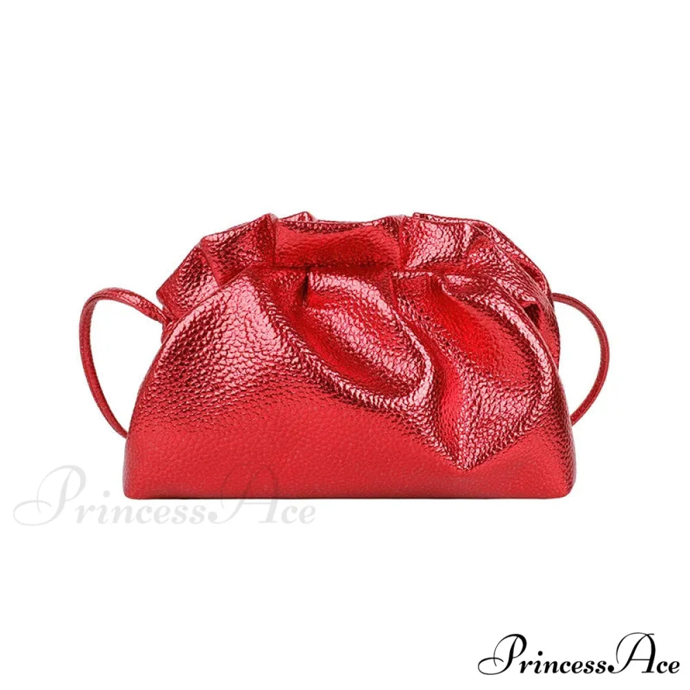 Opulent Gold Fluffy Silver Crossbody Clutch Purse