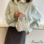 Opulent Pearl Woven Pail Handbag