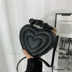 Opulent Quilted Faux Leather Heart Crossbody