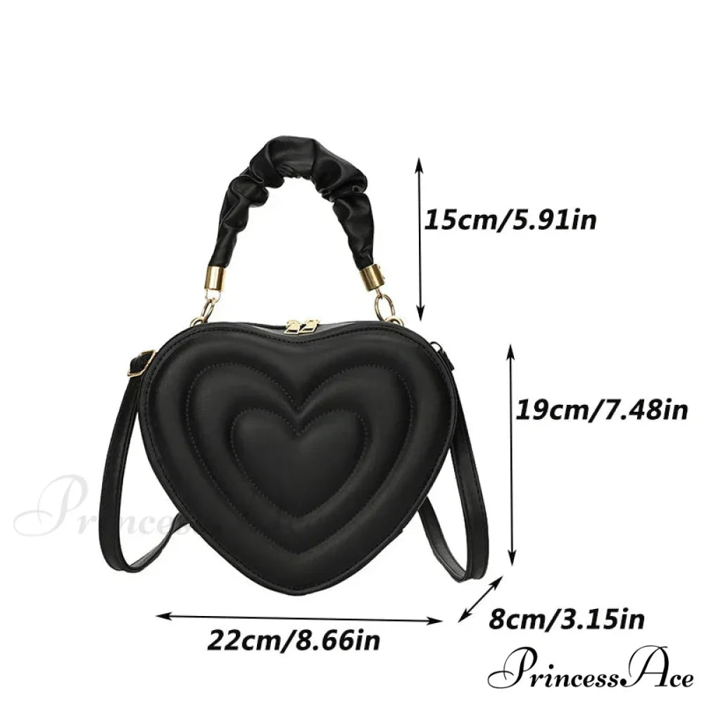 Opulent Quilted Faux Leather Heart Crossbody