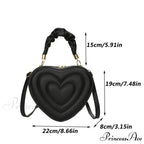 Opulent Quilted Faux Leather Heart Crossbody