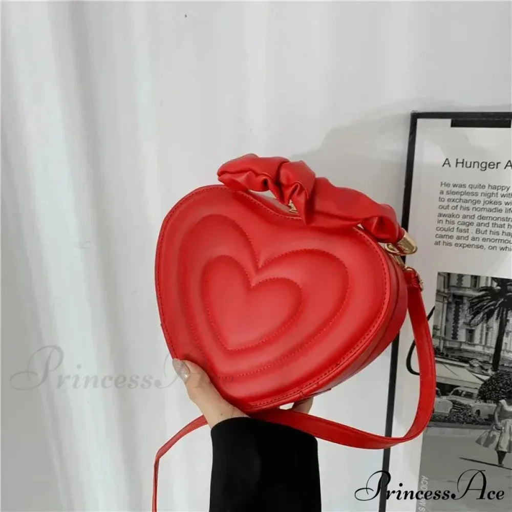 Opulent Quilted Faux Leather Heart Crossbody