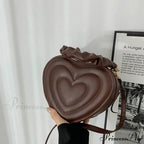Opulent Quilted Faux Leather Heart Crossbody