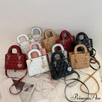 Opulent Quilted Square Handle Crossbody Purse