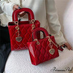 Opulent Quilted Square Handle Crossbody Purse