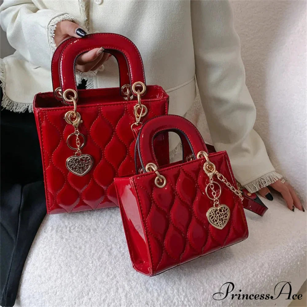 Opulent Quilted Square Handle Crossbody Purse