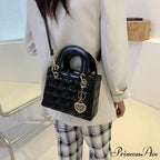 Opulent Quilted Square Handle Crossbody Purse