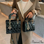 Opulent Quilted Square Handle Crossbody Purse