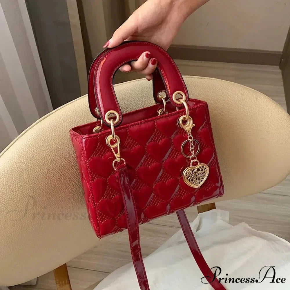 Opulent Quilted Square Handle Crossbody Purse