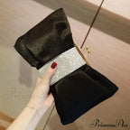 Opulent Rhinestone Bow Evening Clutch Purse