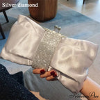 Opulent Rhinestone Bow Evening Clutch Purse