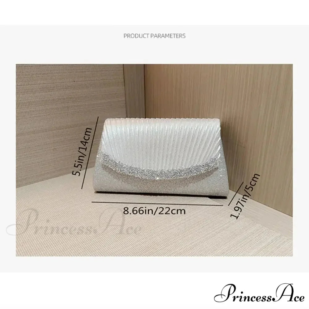 Opulent Sparkling Silver Evening Bag Women Shoulder Bag