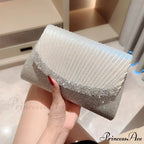 Opulent Sparkling Silver Evening Bag Women Shoulder Bag