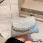 Opulent Sparkling Silver Evening Bag Women Shoulder Bag