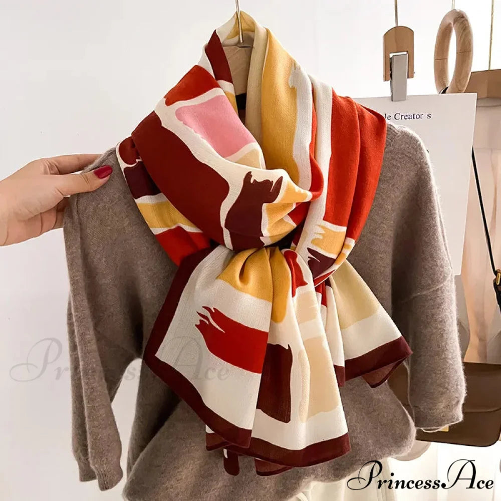 Opulent Wool Cotton Shawl Wrap Scarf